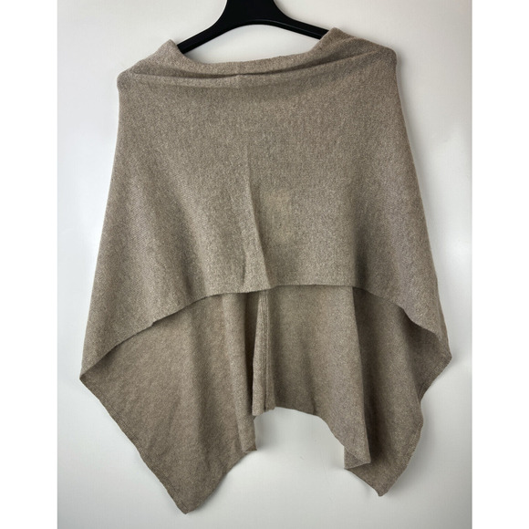 Alashan 100% Cashmere Draped Dress Topper Poncho Lightweight Soft & Cozy Tan NWT - Picture 8 of 16